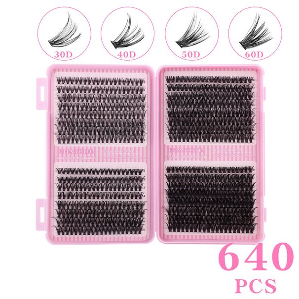 D-Curl Individual Cluster Segmented False Eyelashes, Natural Thick Daily Eyelashes_voghion.com