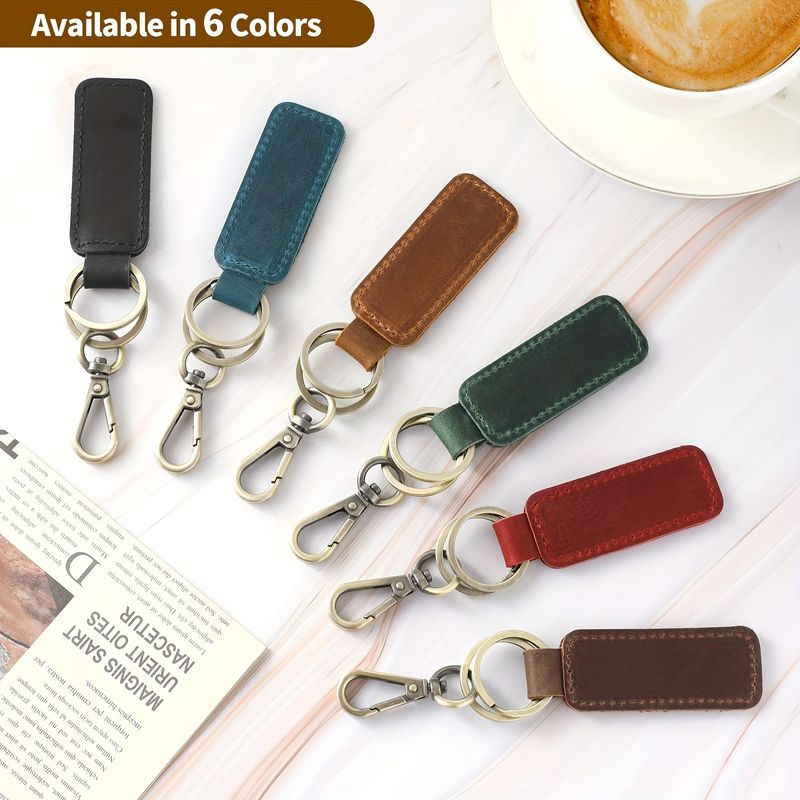 Genuine Leather Car Keychain, Universal Key Fob Keychain, Leather Key Chain Holder For Men And Women_voghion.com