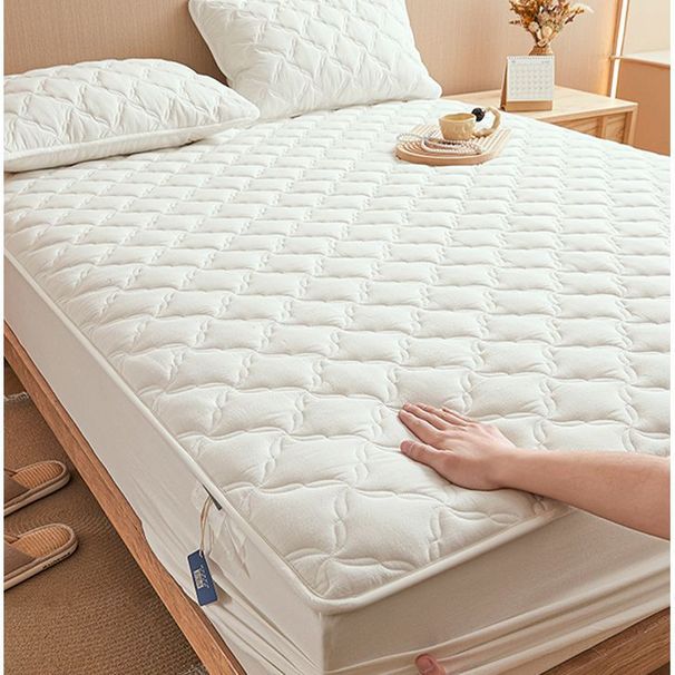 Capa de cama de algodão puro antibacteriana classe A, peça única, à prova de poeira, totalmente envolta em algodão, capa protetora adequada para todas as estações_voghion.com