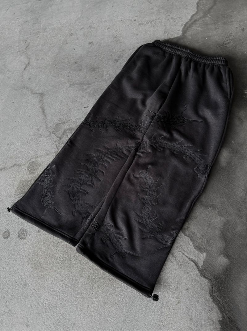 Männerkleeder Y2k Dark Jogginghosen Muster Broderie Design Breetbeenhosen Street Hip Hop Loose Casual Hosen_voghion.com