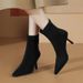 cameido Pointed-toe Stiletto High-heeled Short Boots for Women, Slimming Boots, Versatile Short Fashion Boots in 2024_voghion.com