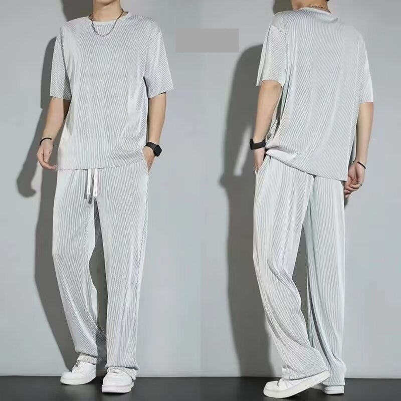 Herenkleding, herenpakken, trendy zomerse casual sportkleding, losse heren sportbroeken van ijszijde_voghion.com