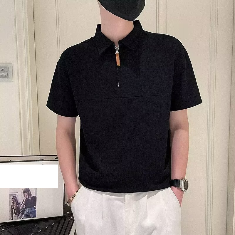 Men's Clothing Men's Stylish Short Sleeve Shirt Slim Fit Casual T-Shirt Summer Retro Japanese Style Cotton Blend Solid Color Embroidered Detail​_voghion.com