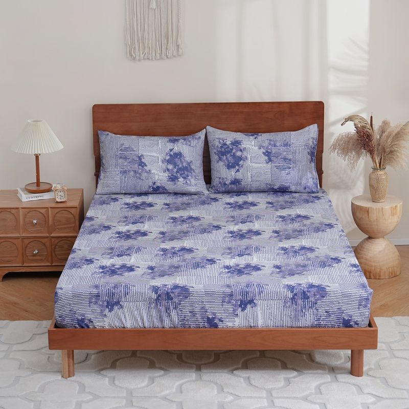 Blue Ink Art Matratzenbezug, Polyester, hautfreundlich, Spannbettlaken, Matratzenschoner, Spannbettlaken_voghion.com