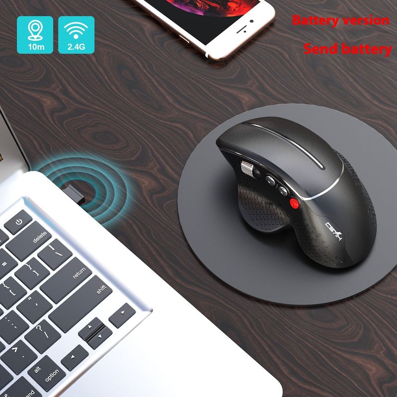 Design ergonomic special cu role laterale wireless HXSJ, 2.4G, pentru a preveni mișcarea mâinilor mouse-ului_voghion.com