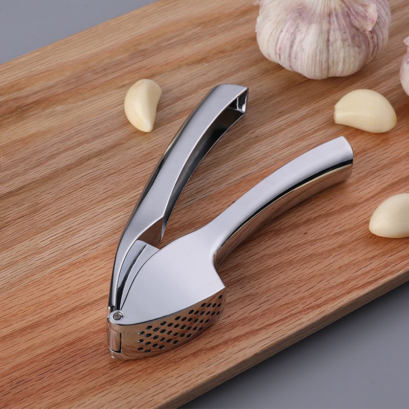 Nuevo juego de triturador de ajo manual grande de acero inoxidable con prensa de color, utensilio de cocina_voghion.com