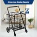 Heavy Duty Folding Utility Shopping Double Cart_voghion.com