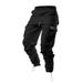 25 Spring Summer New Men's Casual Pants Multi-Pocket Solid Color Loose Jogger Cargo Trousers_voghion.com