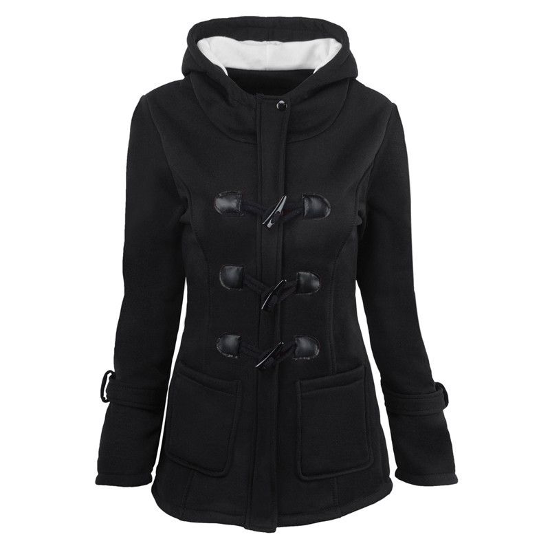 2020 Casual Frauen Graben Mantel Herbst Zipper Mit Kapuze Mantel Weibliche Lange Trenchcoat Horn Taste Outwear Damen Top Pluse_voghion.com