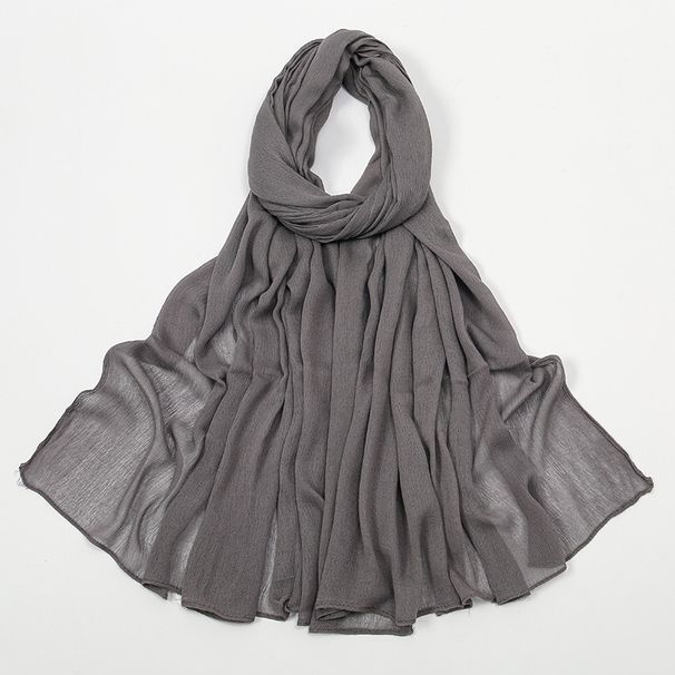 Foulard musulmano Sciarpa in crepe di rayon filato arrotolato Donna Malese Indonesia popolare sciarpa semplice tinta unita_voghion.com