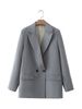 Cappotto da donna grigio chiaro casual, stile primavera e autunno 2025, nuovo, alla moda, A8PS27372_voghion.com