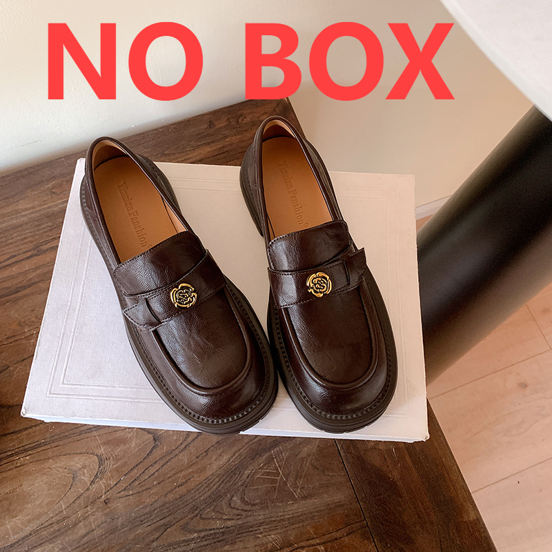 Thick soled loafers women's vintage small leather shoes_voghion.com
