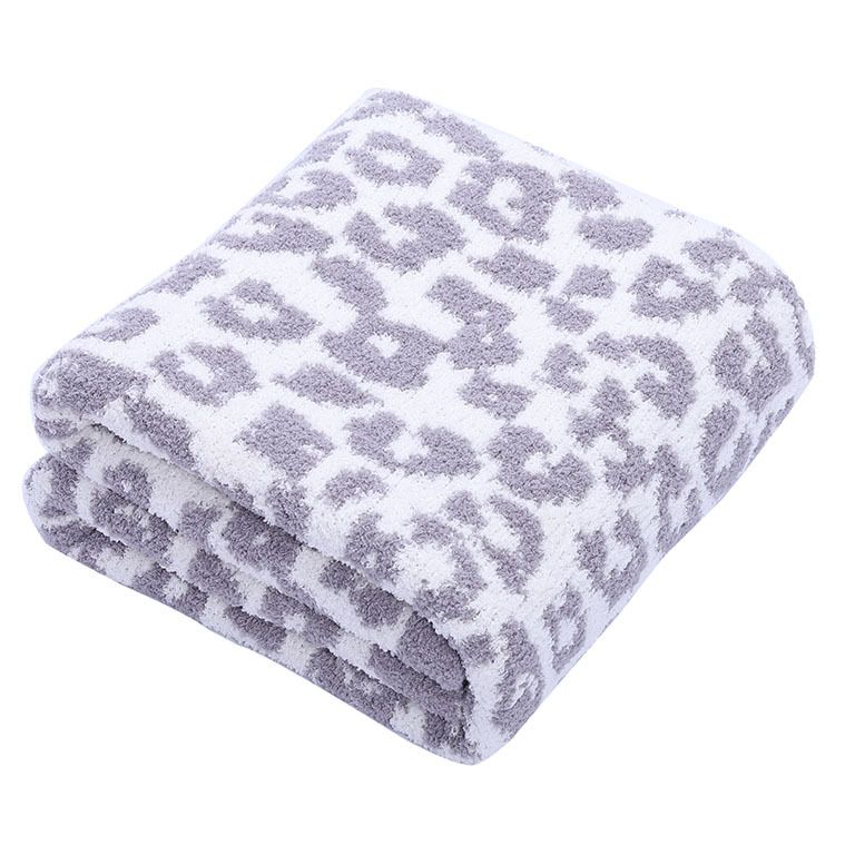 Coperta in semi-pile con stampa leopardata A2New, coperta lavorata a maglia con stampa leopardata e coperta in pile jacquard, coperta per pisolini sul divano 130*180 cm_voghion.com