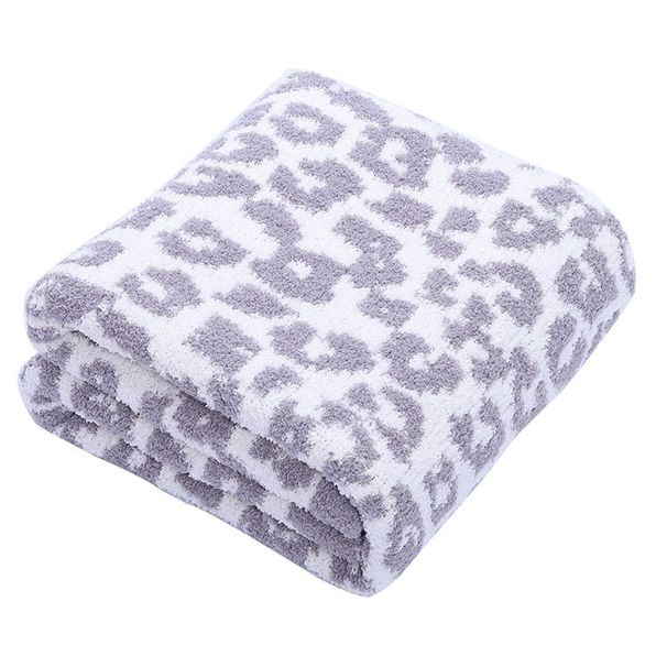 Coperta in semi-pile con stampa leopardata A2New, coperta lavorata a maglia con stampa leopardata e coperta in pile jacquard, coperta per pisolini sul divano 130*180 cm_voghion.com