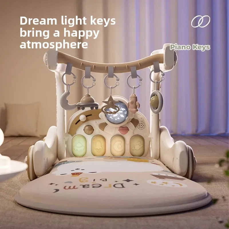 Qiao Le Bear Baby Pedal Piano Fitness Rack Walker 3 mois 6 Puzzle Éducation précoce Nouveau-né Tout-petit Bébé Jouets_voghion.com