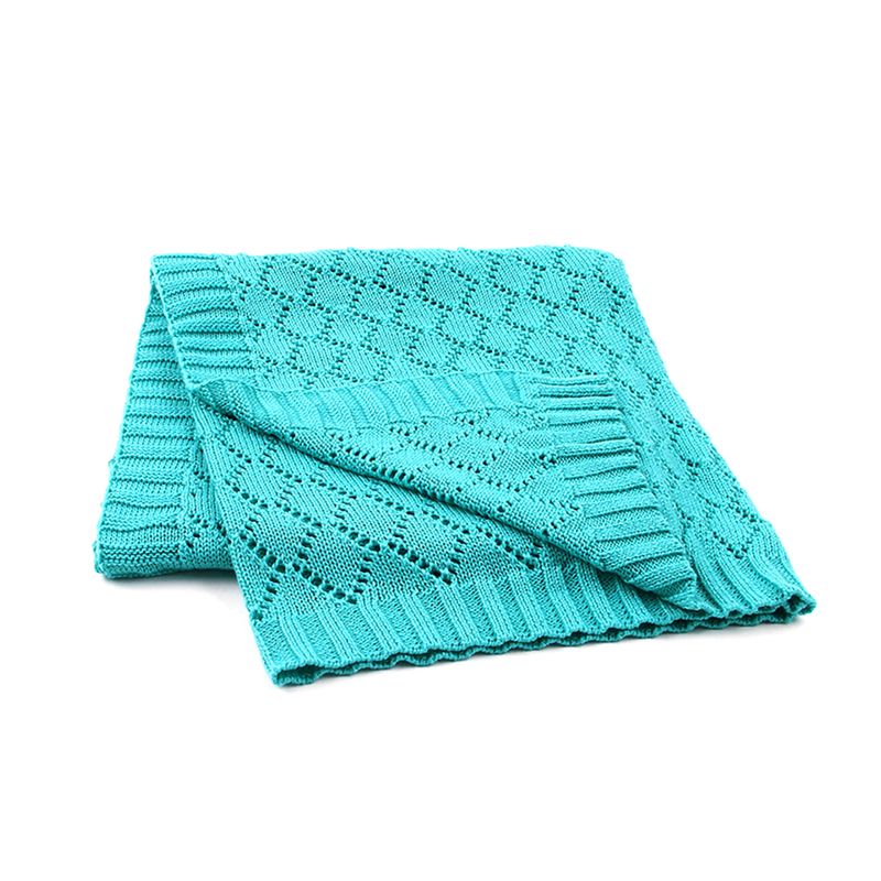 Jinleiou Einfarbige, hohl gestrickte Häkeldecke für Babys, zum Schlafen, Steppdecke_voghion.com