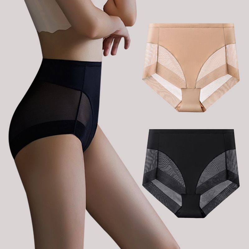 Women's Intimates Sexy Lace High Waist Large Size Abdomen Lifting Hip Breathable Pure Cotton Crotch Girls Briefs_voghion.com