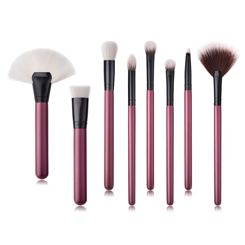 8 pcs makeup brushes makeup tools eye set eye shadow brush maroon brush GUJHUI_voghion.com