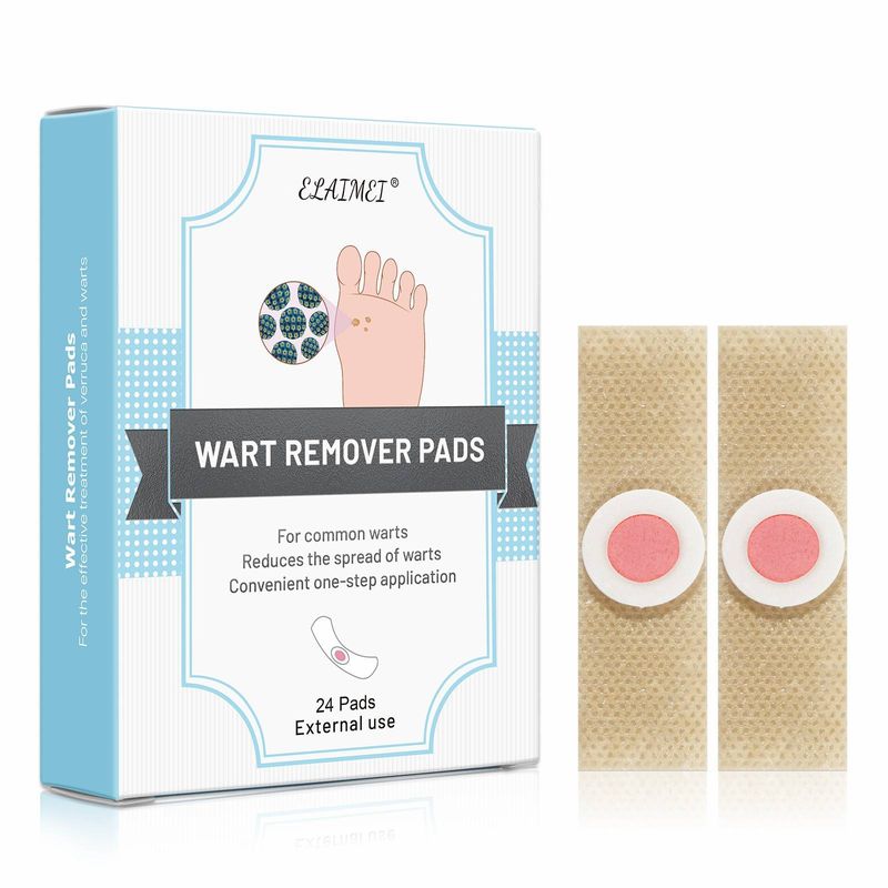 24 Pads Voetwrattenverwijderaar Pads, Vermindert de verspreiding van wratten, Handige toepassing in één stap_voghion.com
