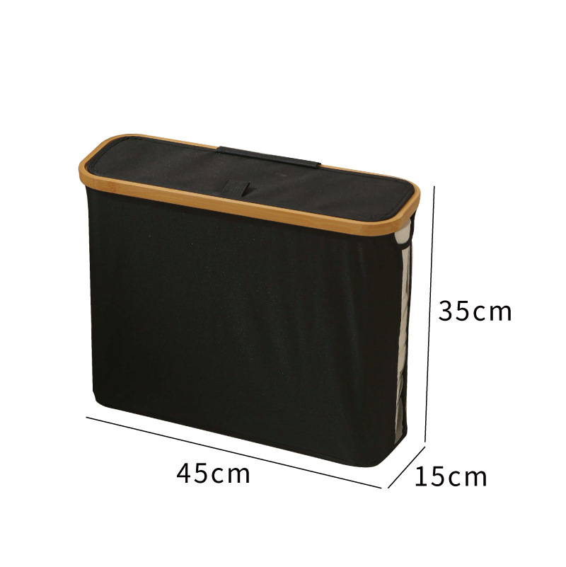 Home & Garden Bamboo, Wood And Fabric Bathroom Tissue Storage Frame, Large Opening Storage Box, Foldable Large Capacity Storage Basket_voghion.com