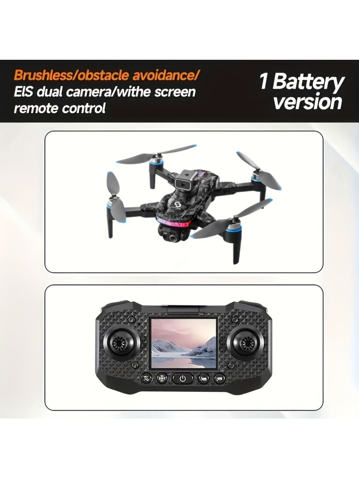 Drone RC portable avec moteur S160, système d'évitement d'obstacles, vol stationnaire, autonomie de 10 min, portée de 80 m, vidéo HD 480p et contrôle._voghion.com