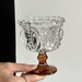 Brown Retro Crystal Ice Cream Cup Ins Style High Aesthetic Relief Dessert Cup Glass High Footed Cup Ice Cream Cup_voghion.com