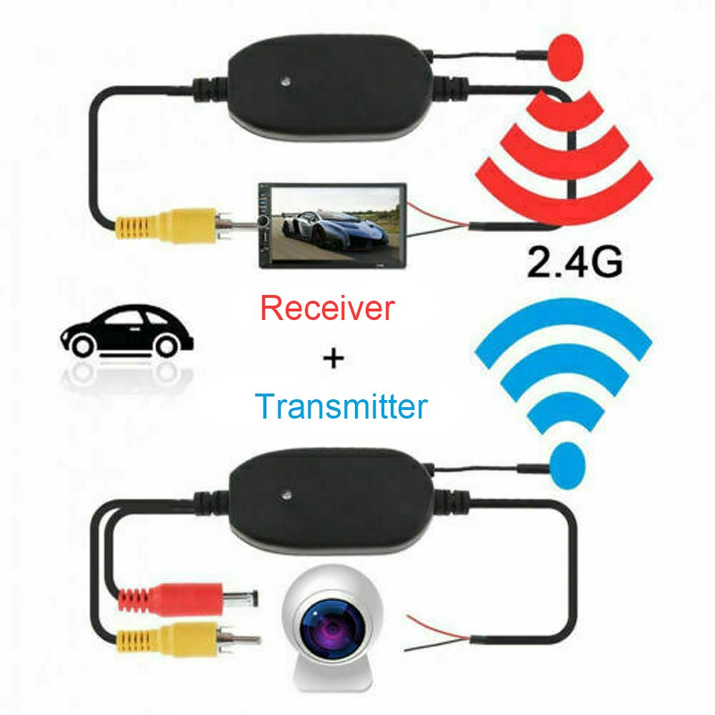 Kit trasmettitore e ricevitore video a colori wireless per telecamere per auto da 2,4 GHz DC 12 V, telecamera per visione posteriore Wi-Fi_voghion.com