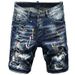 2025 Style Handmade Distressed Jeans Herren Einzigartige Shorts High-End D2 Painted Mittellange Hose_voghion.com