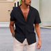 Herrenbekleidung Sommer Neue Casual Kurzarmhemd Mode Strandhemd Einfarbig Knopf Strickjacke Männer_voghion.com