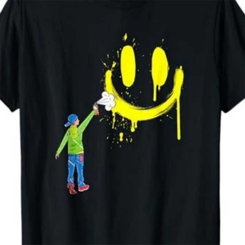 Tričko s graffiti ve spreji s motivem 80. let pro miminka na zeď s motivem párty může groove up._voghion.com