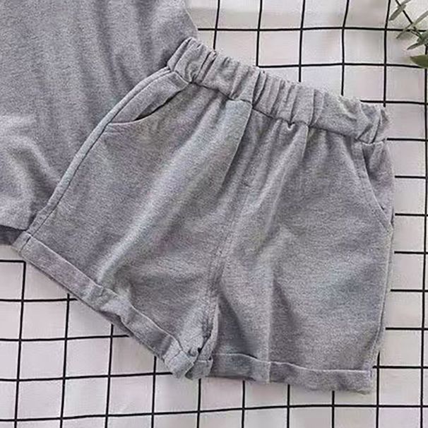 Māte un bērni Ārējā tirdzniecība pārrobežu bērnu apģērbi 2024 jauni meiteņu šorti uzvalks ar kapuci divdaļīgs korejiešu stila modes karikatūra veste tendence_voghion.com