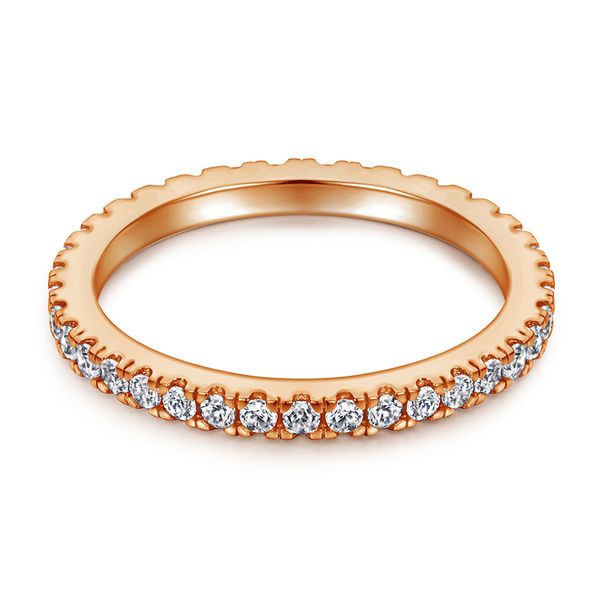 Anello coreano con zircone - Anello in argento 925 placcato oro rosa (design a cerchio completo)_voghion.com