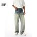 EF JEANS | 2025 Spring New Product Casual Retro Washing Gradual Change Whitening Lace Up Old Jeans Trendy Man_voghion.com