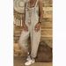Women Casual Solid Color Sleeveless Adjustable Straps Loose Jumpsuit Bib Overall Suitable For School Work Date_voghion.com