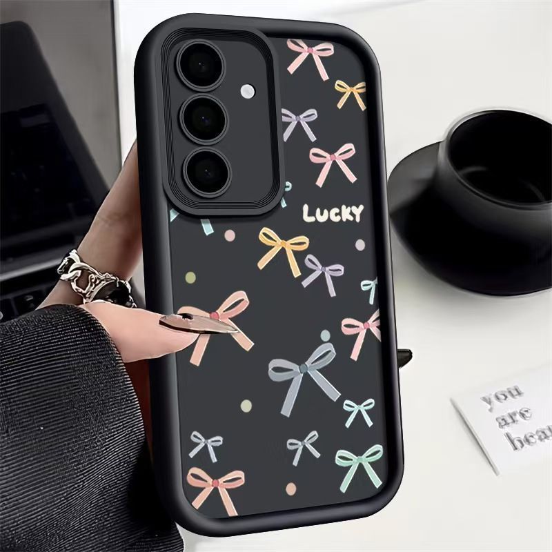 English Bowknot A54 A55 Samsung S24 Phone Case S23 Ultra Soft A56 Shockproof S22 S25 Step 52_voghion.com