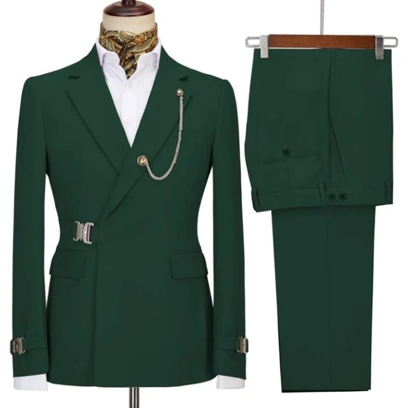 Men's Clothing Business Casual Suit Men's Two Piece Suit Groom Wedding Banquet Dress Suit_voghion.com