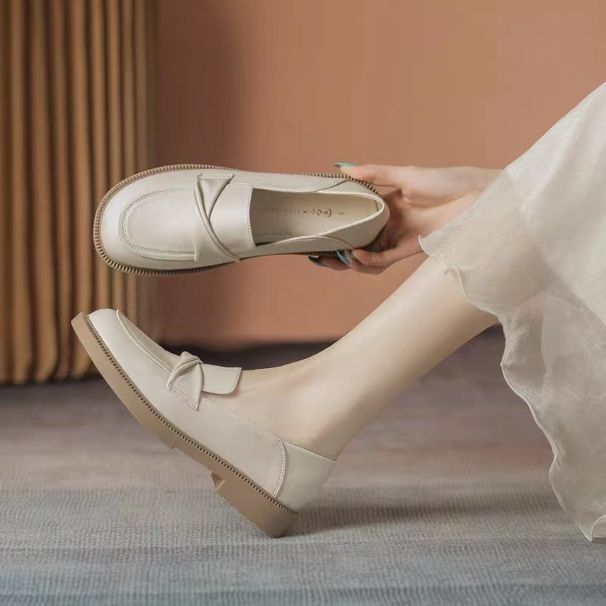 Small Leather Women's Niche Design Sense, 2025 Spring And Autumn Single Shoes, Soft Leather, Comfortable Flat Bottom,_voghion.com