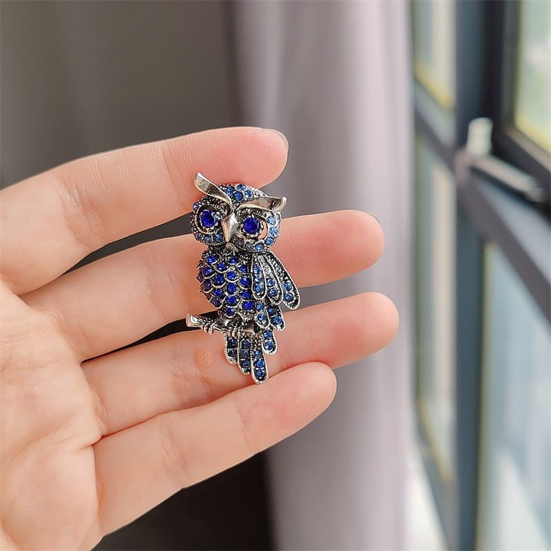 Hot selling sieraden met unieke en verfijnde persoonlijkheid, uil vol diamanten borstbloem, pak, kledingclip_voghion.com