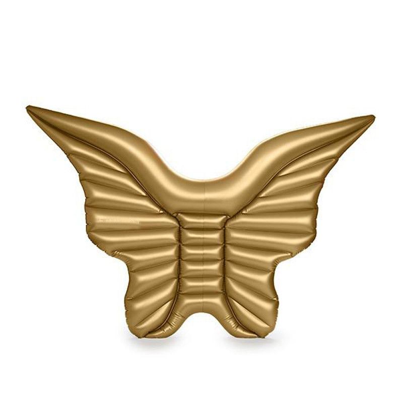 Inflatable Angel Wings Pool Float - Giant Gold Wings Lounger For Adults, Premium PVC Water Float_voghion.com