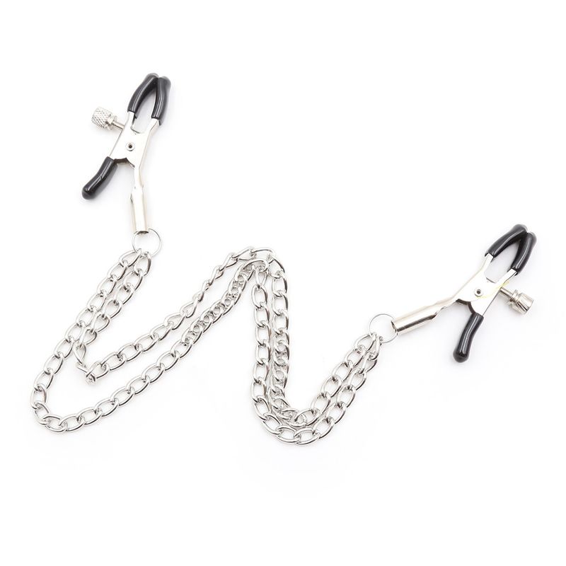 ​Adjustable Nipple Clamps With 3 Chains - Couples BDSM Toy_voghion.com