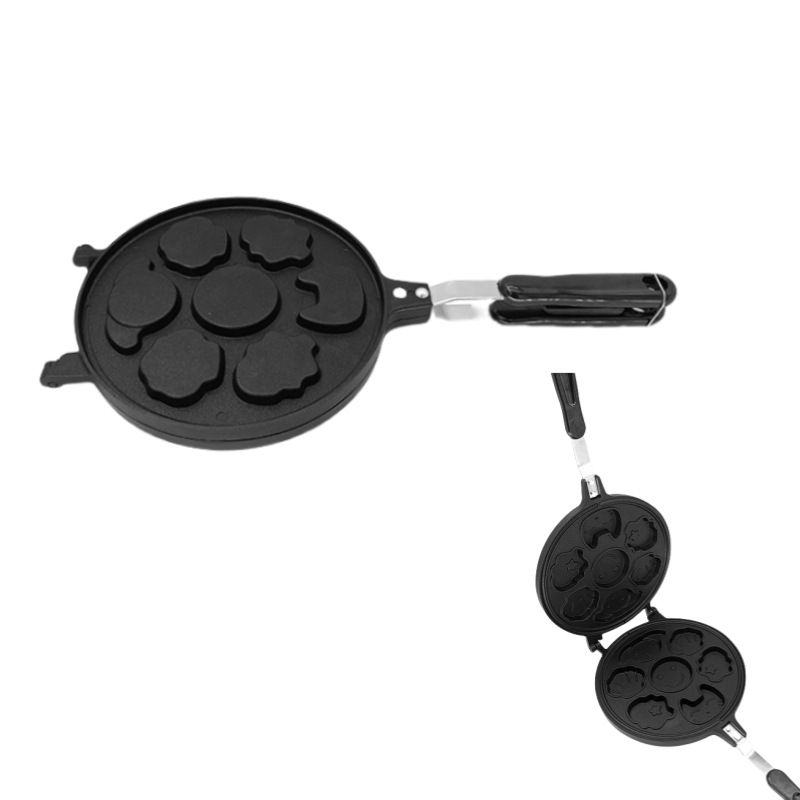Forma de donut redonda com oito furos, assadeira de waffle dupla face, utensílios para assar bolos e pães em casa_voghion.com