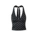 Deep V-Neck Polka Dot Print Slim Halter Neck Tank Top Women's New Low Waist Skirt Set Spring Summer_voghion.com