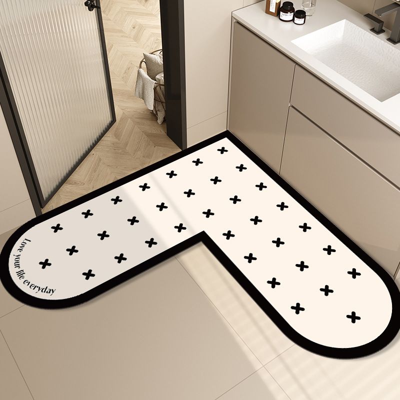 Große Badezimmer-Eckbodenmatte, Waschbecken, Trockenbereich, Tür, spezielle saugfähige Matte, L-förmig, rutschfest, 2025, neues Multi-Material_voghion.com