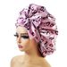 Cuffia da notte oversize in raso con tesa larga stampata, con laccetto da annodare, da donna, nuova cuffia per la cura dei capelli in salone di bellezza_voghion.com