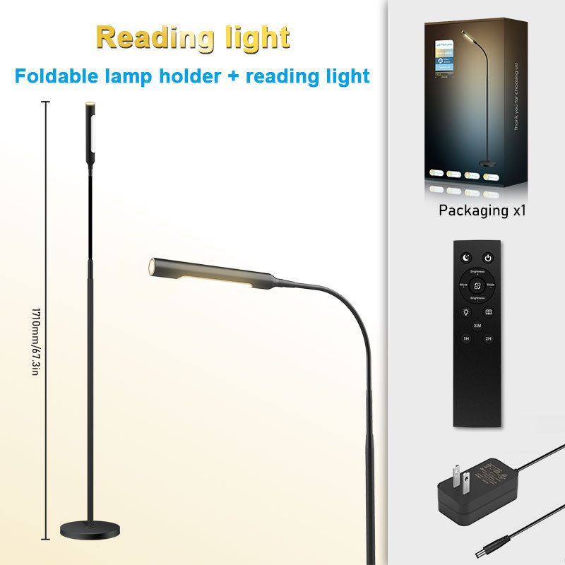 Two Color Warm Light Sofa Floor Lamp Reading Floor Atmosphere Lamp Bedroom Lighting Living Room Remote Control Color Temperature Adjustable_voghion.com