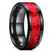 Heiße verkäufe Mode 8mm Schwarz Edelstahl Inlay Rot Opal Versprechen Ringe Für Männer Frauen Hochzeit Band Schmuck Großhandel_voghion.com