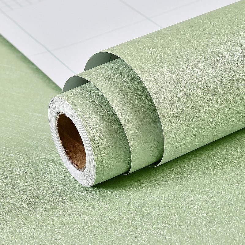 Wallpaper self-adhesive solid silk pattern thickened waterproof wall sticker for bedroom and living room beautification_voghion.com