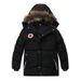 Boys' Winter Hooded Padded Jacket – Warm Fleece-Lined Coat For 3-7 Year Olds (Royal Blue/Red/Black) – Windproof Korean-Style Parka_voghion.com
