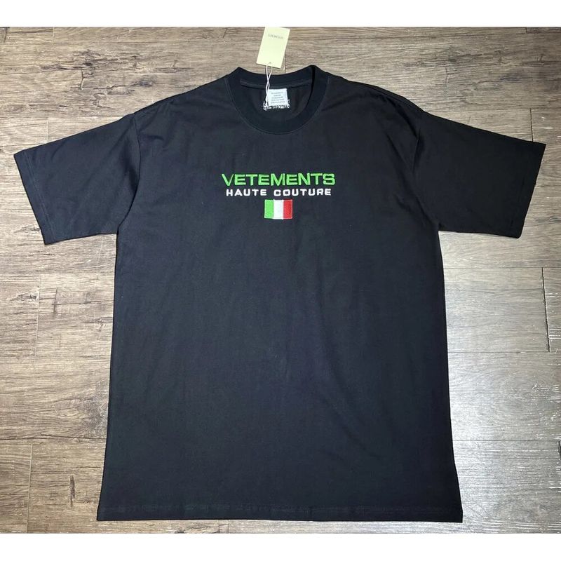 VETEMENTS Herren-Damen-T-Shirt, lockeres und lässiges Rundhals-Kurzarm-T-Shirt_voghion.com