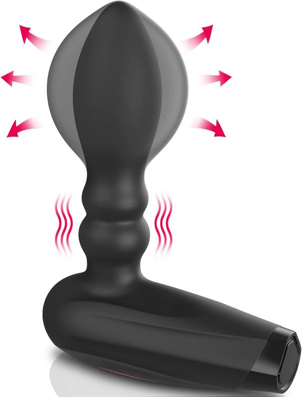 Automatischer aufblasbarer Analvibrator – BOMBEX Eric Prostatamassagegerät mit 10 Vibrations- und Expansionsmodi, wiederaufladbarer vibrierender Hintern aus Silikon_voghion.com